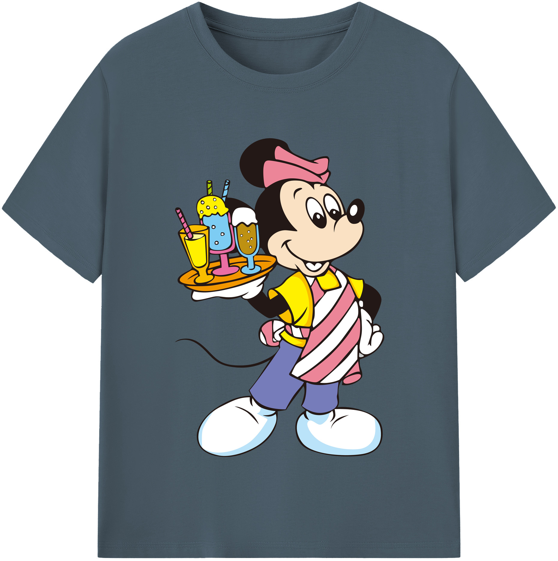 （画像用） ミッキーマウス Mickey Mouse 綿100％半袖Tシャツ（フロントプリント）